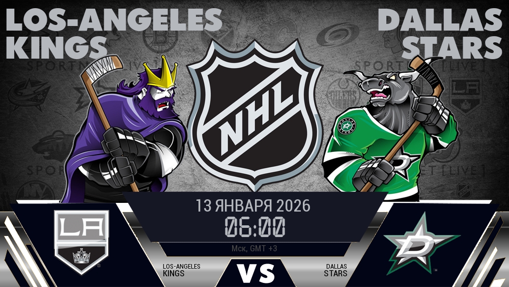 Лос-Анджелес Кингз - Даллас Старз хайлайты 2026-01-13