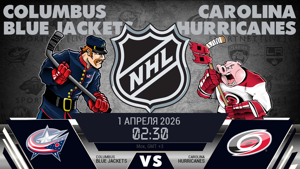 Коламбус Блю Джэкетс - Каролина Харрикейнз хайлайты 2026-04-01