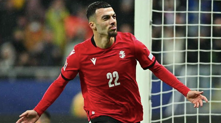 Гол Микаутадзе принес сборной Грузии ничью в матче с Украиной