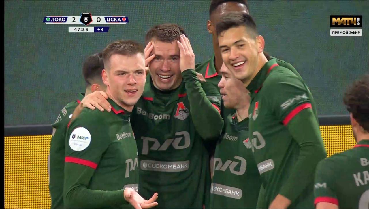 Воробьев забил в ворота ЦСКА прямым ударом от углового флажка